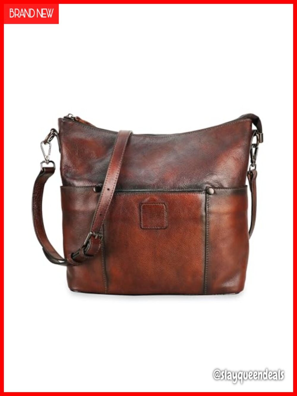 Genuine Leather Hobo Crossbody Bag for Women